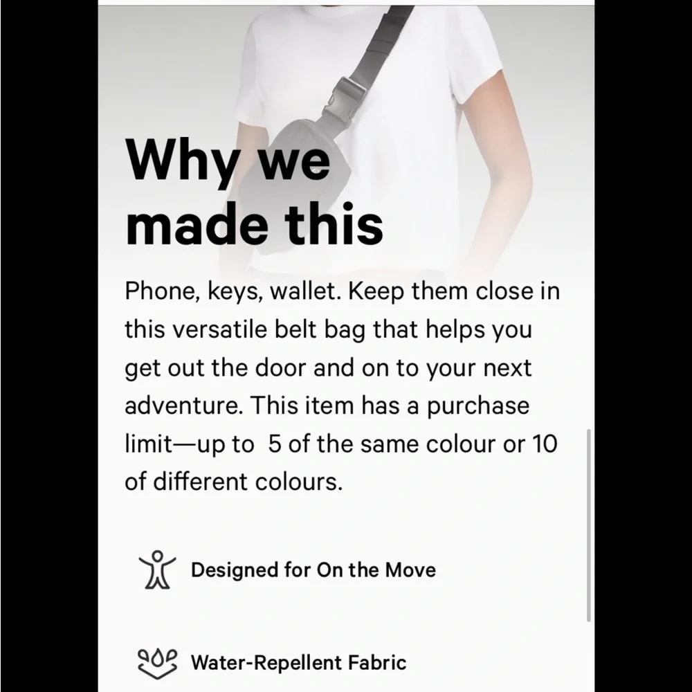 NWT NEW Rare Lululemon Everywhere Belt Bag  Black/Gold w/proof of purchase! - Picture 9 of 11